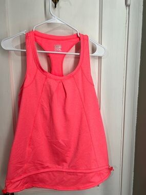 Weatherproof Neon Coral Racerback Fitness Tank Top Size Small